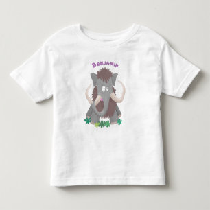 Funny woolly mammoth cartoon illustration toddler t-shirt