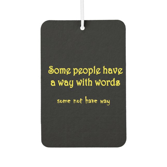 Funny Wordplay: A Tale of Two Sentences Air Freshener (Front)