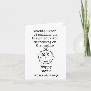 Funny Work Anniversaire Carte Sarcastique