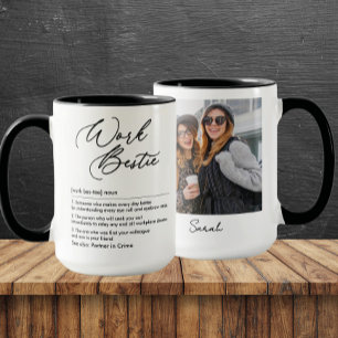 Funny Work Bestie Definition Custom Photo & Name Mug