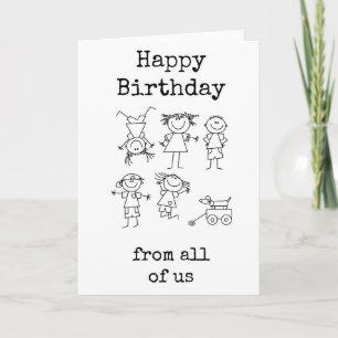 Funny Work Birthday Card, From All of Us Card