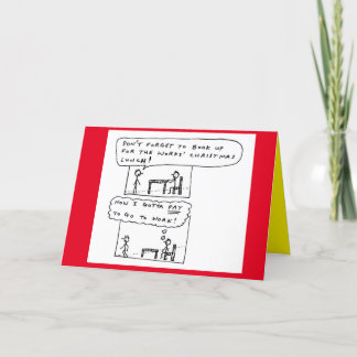 Funny Work Christmas Party Cartoon Joke Holiday Card