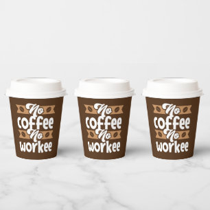 funny work coffee bar word art  paper cups