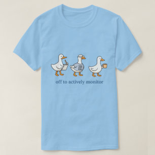 Funny Work Ducks Corporate Satire Graphic T-Shirt
