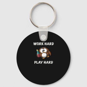 Funny Work Hard Play Hard Essential Keychain