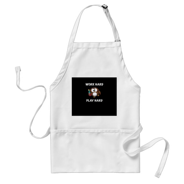 Funny Work Hard Play Hard Essential Standard Apron (Front)