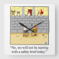 Funny "Work Safety" Humour Wall Clock