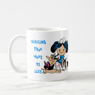 Funny Working From Home Crazy Bunny Lady Rabbits Coffee Mug