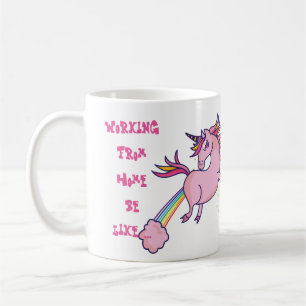 Funny Working From Home Mug Unicorn Madness