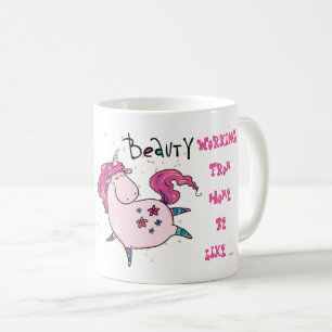 Funny Working From Home Mug Unicorn Madness