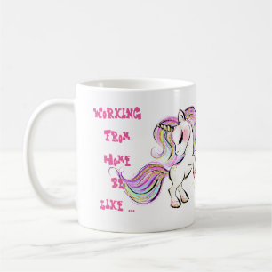 Funny Working From Home Mug Unicorn Madness