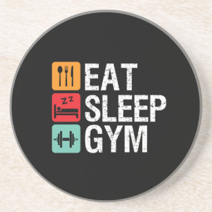 Funny Workout Fitness Exercise Eat Sleep Gym Coaster