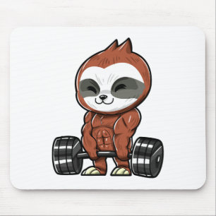 Funny Workout Gym Sloth Fitness Bodybuilding Mouse Pad