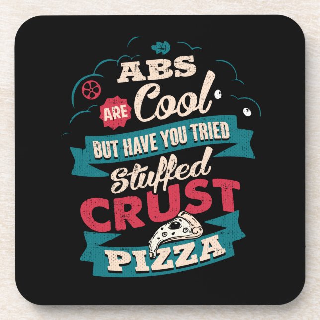 Funny Workout Humour, Abs vs Pizza, Bulking Novelt Coaster (Front)