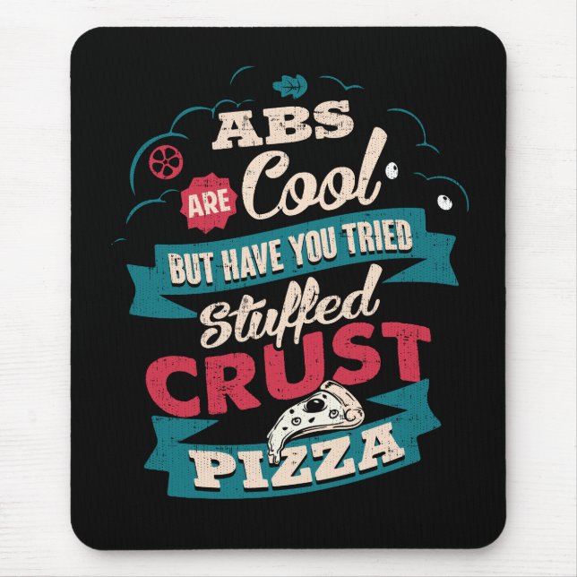Funny Workout Humour, Abs vs Pizza, Bulking Novelt Mouse Pad (Front)