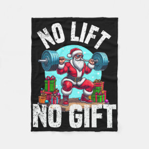 Funny Workout Lifting Christmas Santa Squat Gym Bo Fleece Blanket