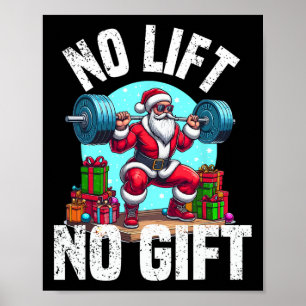 Funny Workout Lifting Christmas Santa Squat Gym Bo Poster