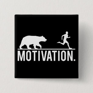 Funny Workout Motivation - Bear Chasing Jogger 2 Inch Square Button