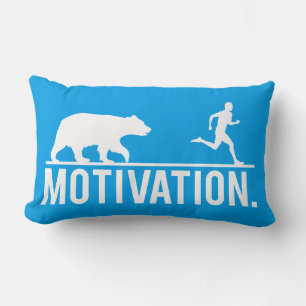 Funny Workout Motivation - Bear Chasing Jogger Lumbar Pillow