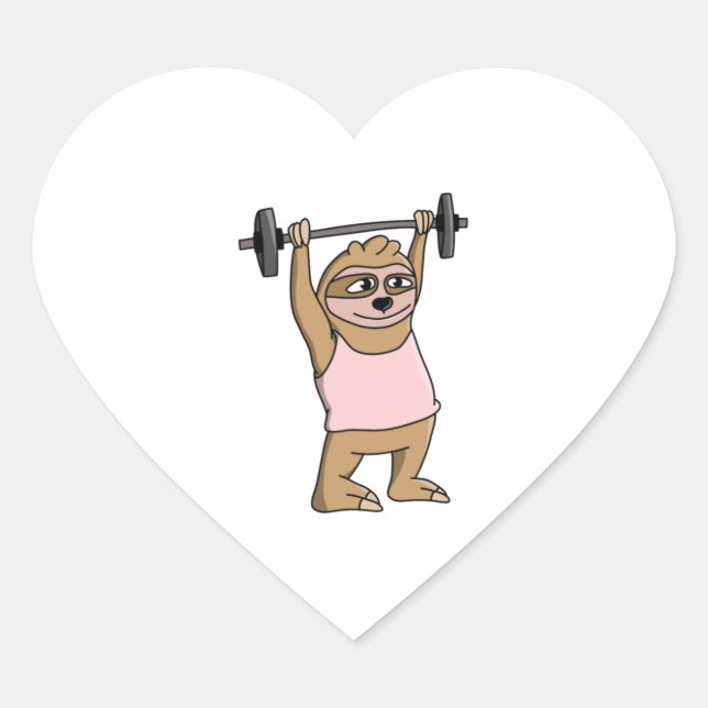 Funny Workout Sloth Sticker  (Front)