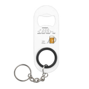 Funny Workweek Evolution Beer Keychain Bottle Opener