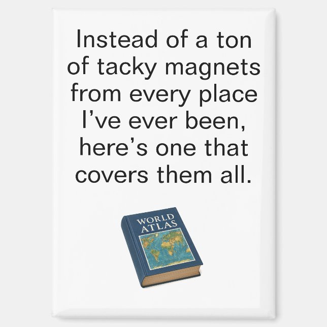 Funny World Atlas Travel Refrigerator Magnet (Front)