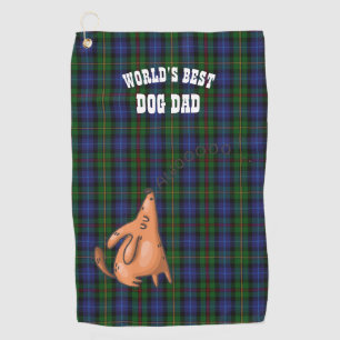 Funny Worlds Best Dog Dad Golf Golfer Customizable Towel