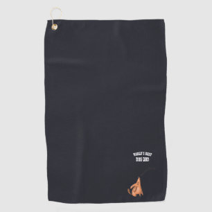 Funny Worlds Best Dog Dad Golf Golfer Customizable Towel