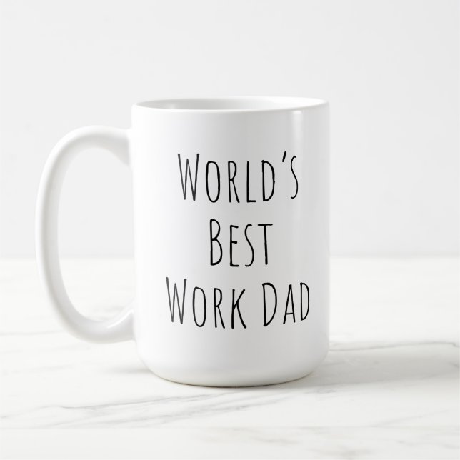 Funny World's Best Work Dad Coffee Mug (Left)