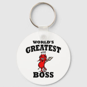 Funny World's Greatest Bos Keychain