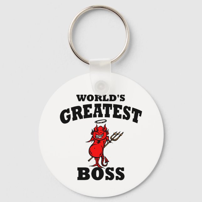Funny World's Greatest Bos Keychain (Front)