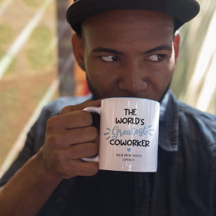 Funny World's Greatest Coworker Two-Tone Coffee Mu Two-Tone Coffee Mug