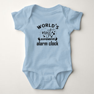 Funny world's most expensive alarm clock boys baby bodysuit