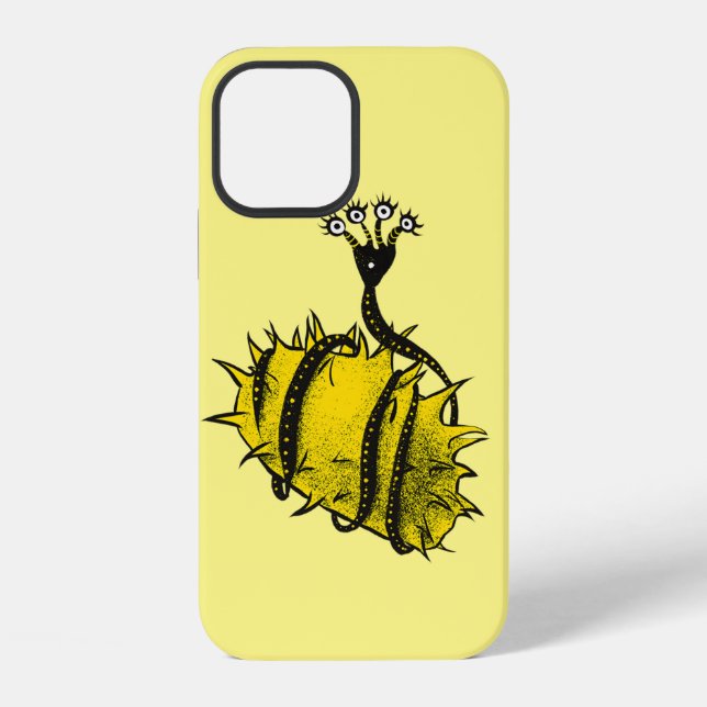Funny Worm And Chestnut Shell Strange Creature iPhone Case (Back)