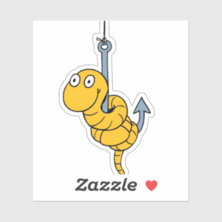 Funny Worm Custom-Cut Vinyl Sticker