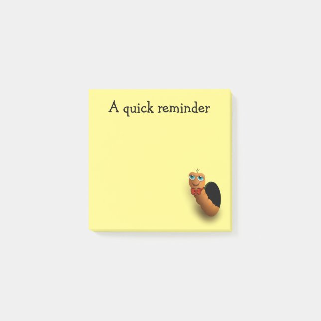 Funny Worm Quick Reminder Post-it Notes (Front)