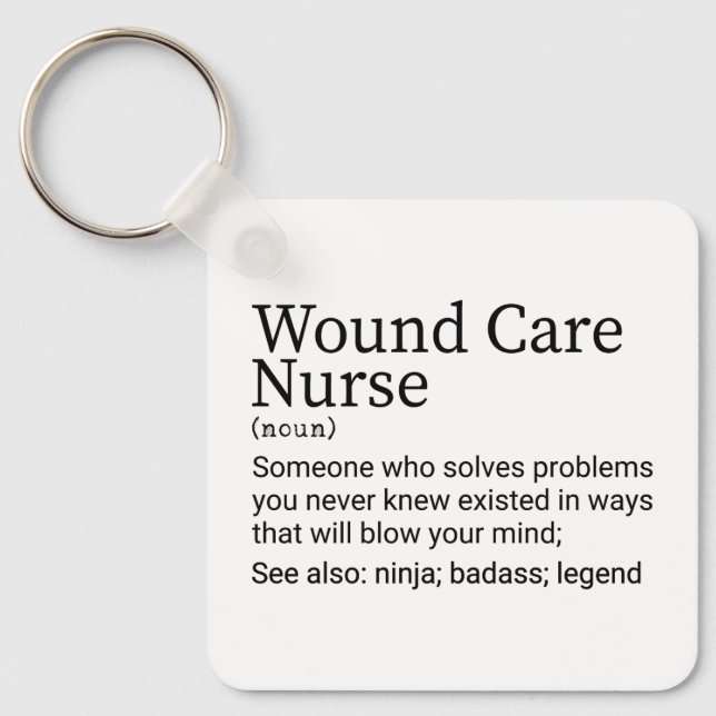 Funny Wound Care Nurse Definition Keychain (Front)