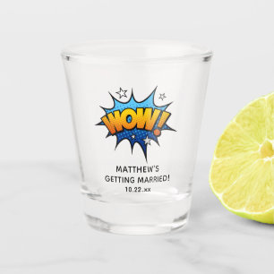 Funny Wow Bachelor Party Wedding Favour Shot Glass