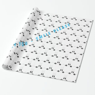 Funny Wrapping Paper with Curiosity Eyes - Smile
