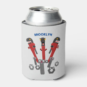 Funny wrench monster tools humour cartoon  can cooler