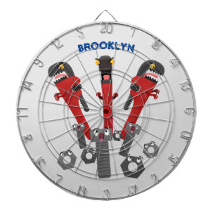 Funny wrench monster tools humour cartoon dartboard