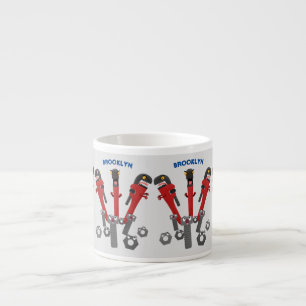 Funny wrench monster tools humour cartoon espresso cup