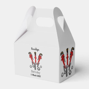 Funny wrench monster tools humour cartoon favor box