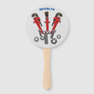 Funny wrench monster tools humour cartoon hand fan