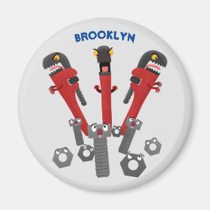 Funny wrench monster tools humour cartoon magnet