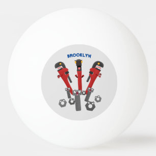 Funny wrench monster tools humour cartoon ping pong ball