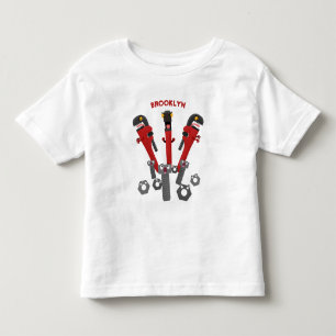 Funny wrench monster tools humour cartoon  toddler t-shirt