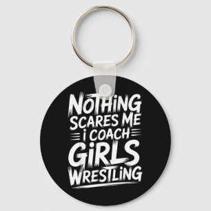Funny Wrestling Coach Art for Men Women Coach Keychain