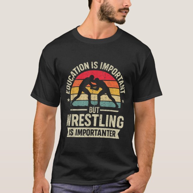 Funny Wrestling Education Joke For Wrestler Men Ki T-Shirt (Front)