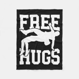 Funny Wrestling Hugs for Wrestlers MMA Coaches Fleece Blanket